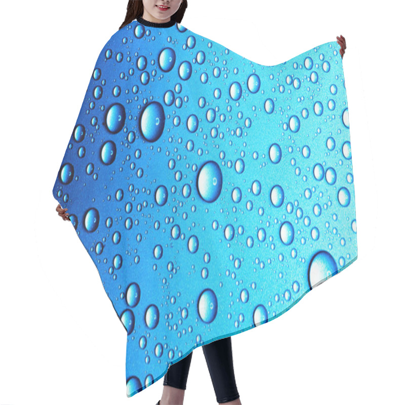 Personality  Blue Background Of Waterdrops Hair Cutting Cape