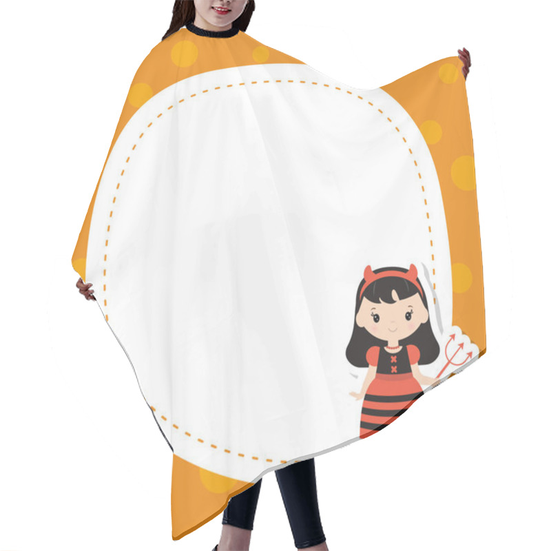 Personality  Greeting Card With Cute Girl. Hair Cutting Cape