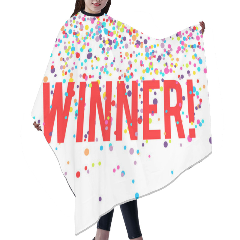 Personality  Confetti Pieces And Winner Text Hair Cutting Cape