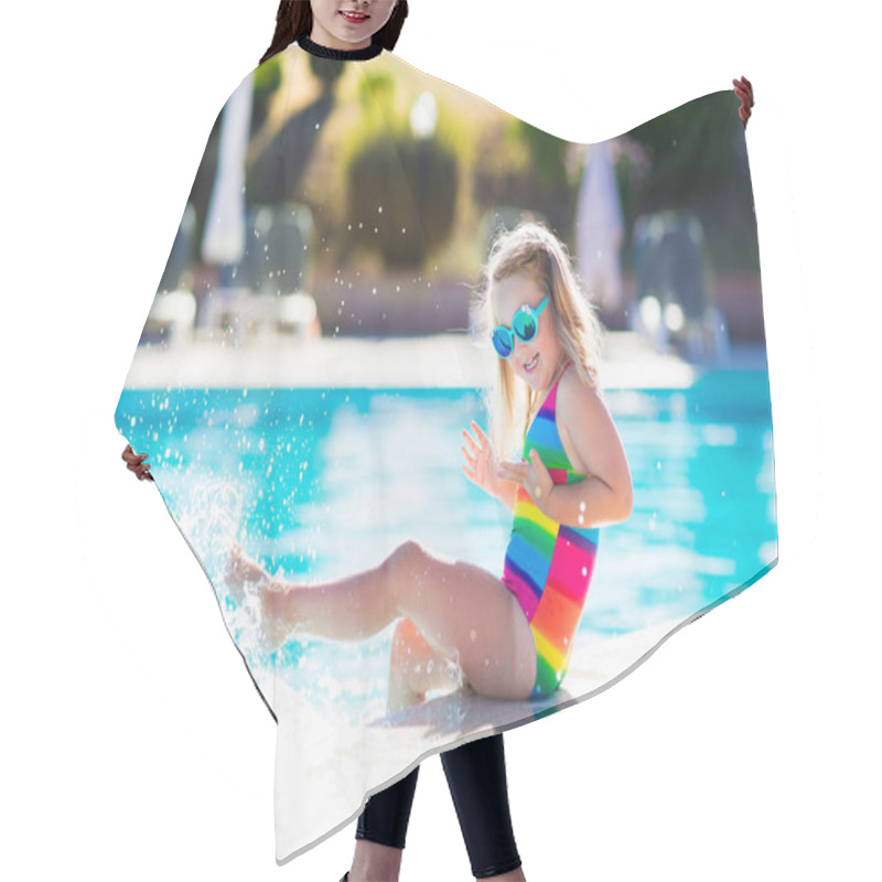 Personality  Child In Swimming Pool On Summer Vacation Hair Cutting Cape