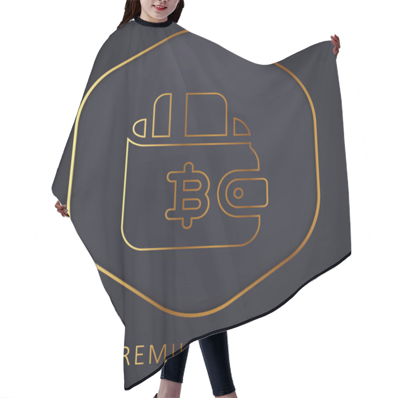 Personality  Bitcoin Golden Line Premium Logo Or Icon Hair Cutting Cape