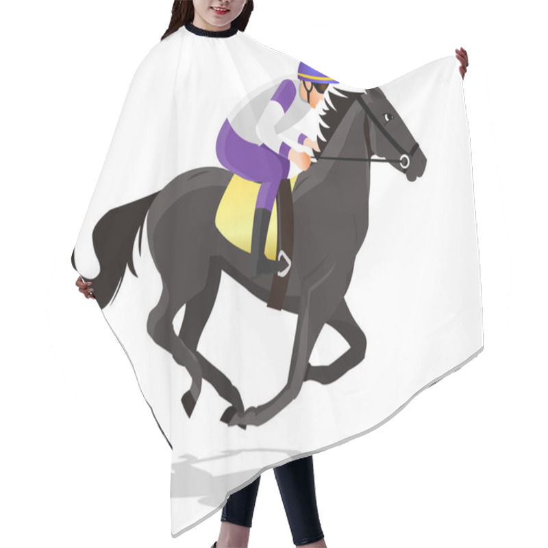 Personality  Horse Rider Vector Illustration Hair Cutting Cape