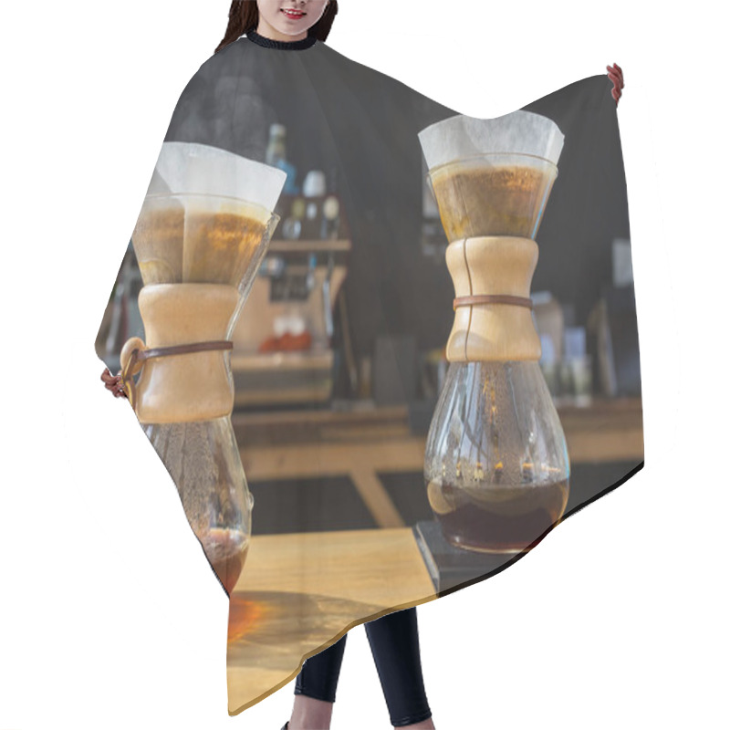 Personality  Close-up Of Brewing Coffee Process Hair Cutting Cape