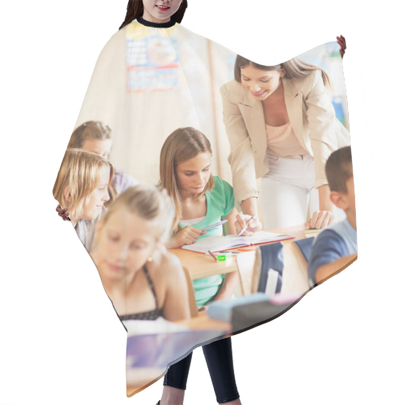 Personality  Teacher And Students Hair Cutting Cape