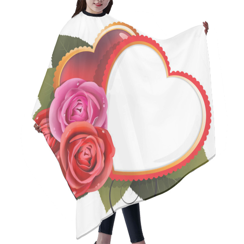 Personality  Roses And Hearts. Valentine's Day Card Hair Cutting Cape