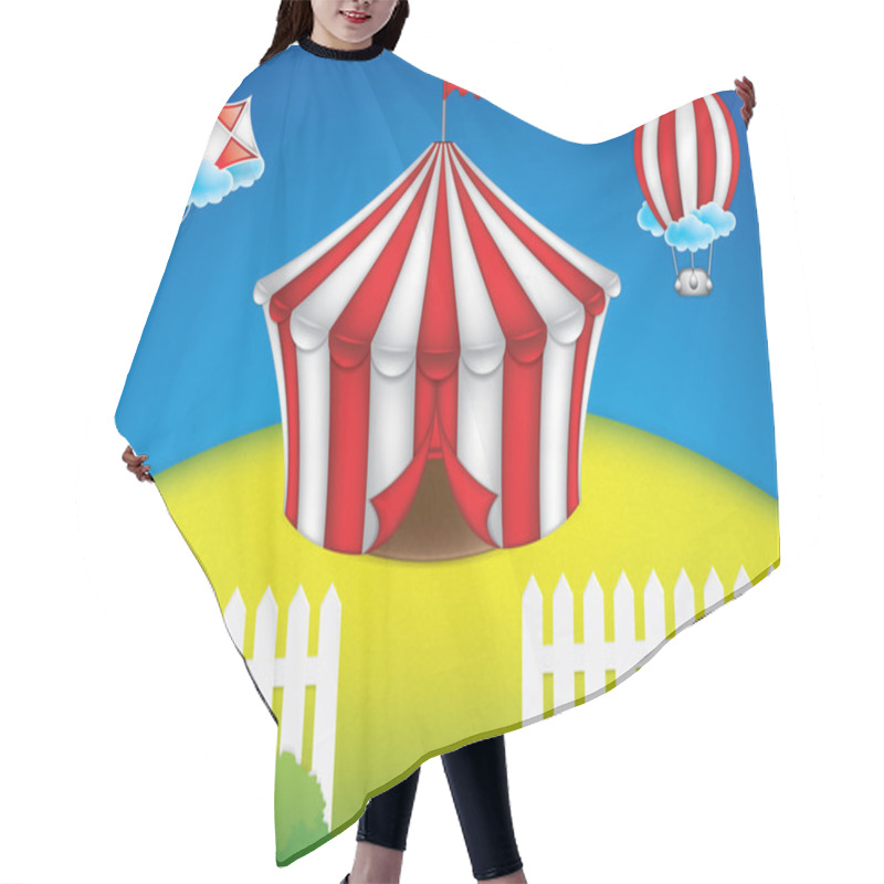 Personality  Striped Circus Tent Hair Cutting Cape