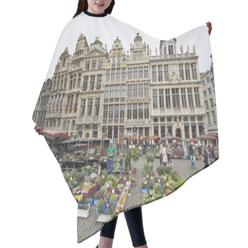 Personality  Flowers Market At The Grand Place In Brussels, Belgium Hair Cutting Cape