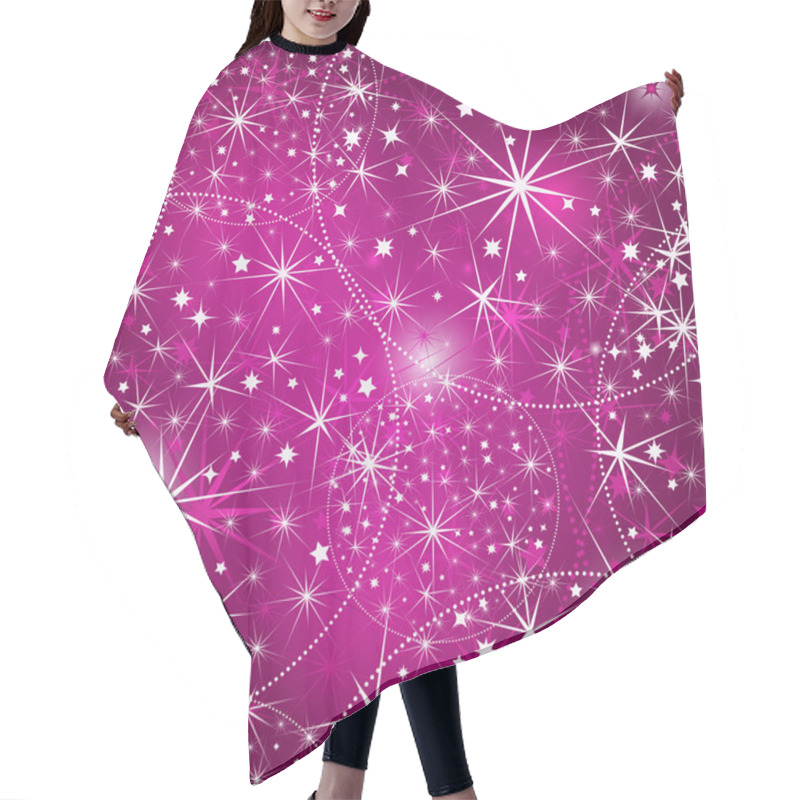 Personality  Seamless Purple Christmas Pattern Hair Cutting Cape