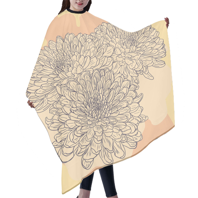 Personality  Floral Card With Chrysanthemum Hair Cutting Cape