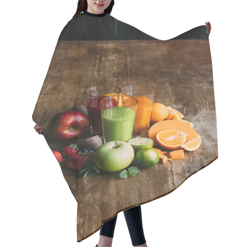 Personality  Various Smoothies In Glasses Hair Cutting Cape