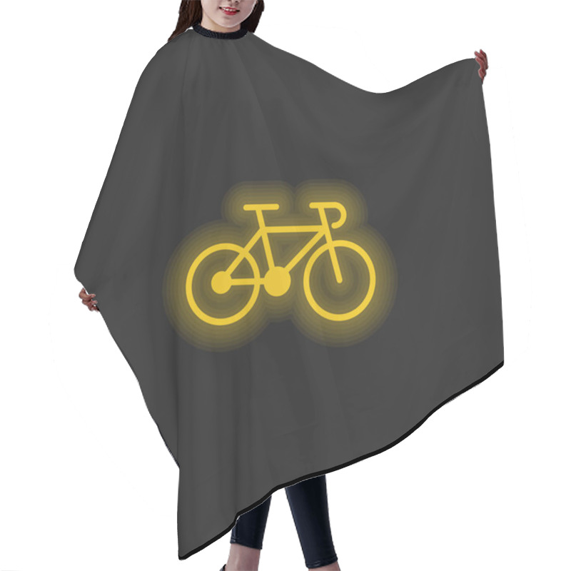 Personality  Bike Of A Gymnast Yellow Glowing Neon Icon Hair Cutting Cape