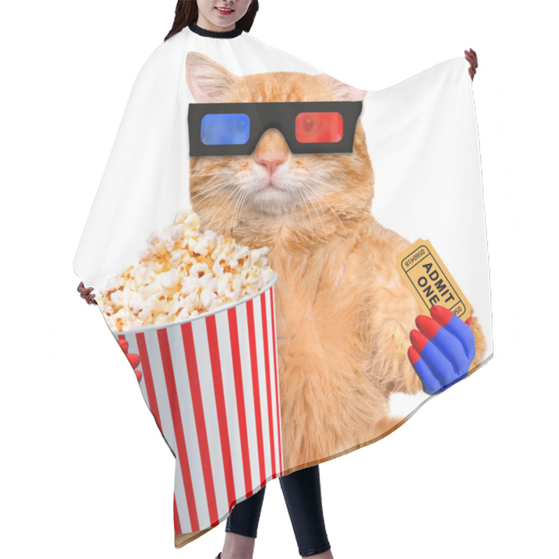 Personality  Cat Watching A Movie Hair Cutting Cape