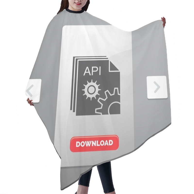 Personality  Api, App, Coding, Developer, Software Glyph Icon In Carousal Pagination Slider Design & Red Download Button Hair Cutting Cape