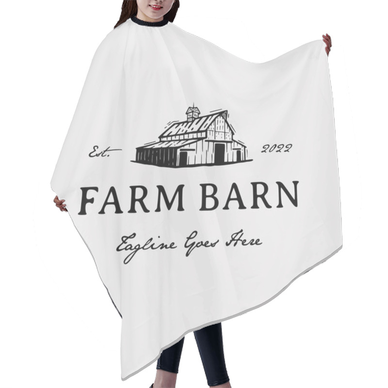 Personality  Vintage Farm Barn Logo Design - Barn Wood Building House Farm Cow Cattle Logo Design Hair Cutting Cape