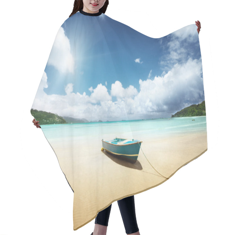 Personality  Boat On Beach Mahe Island, Seychelles Hair Cutting Cape