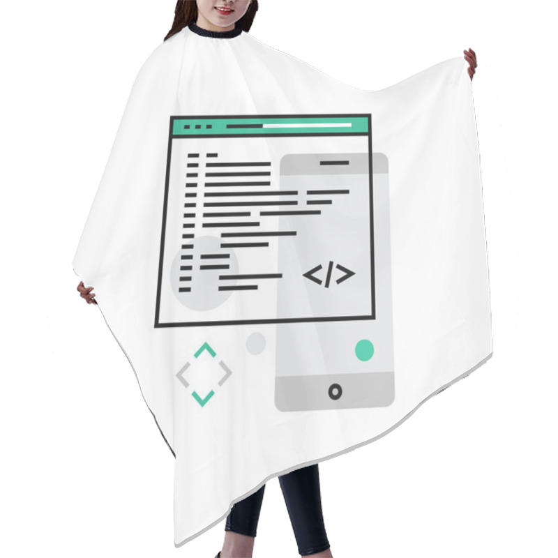 Personality  Icon Of Mobile Coding Hair Cutting Cape