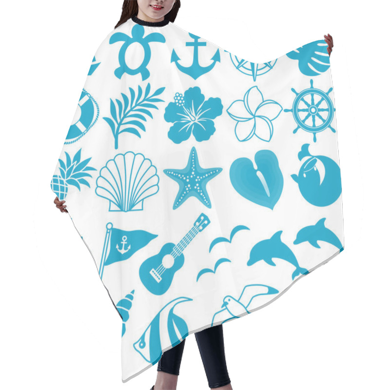 Personality  Summer Decorative Icons Illustration Hair Cutting Cape