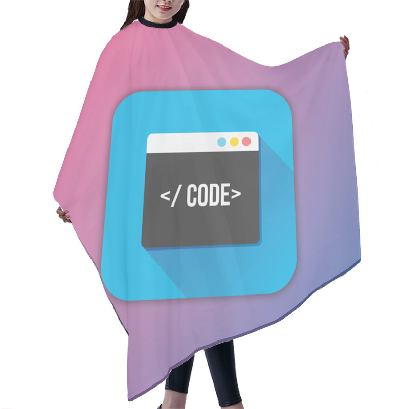 Personality  Vector Code Editor Icon Hair Cutting Cape