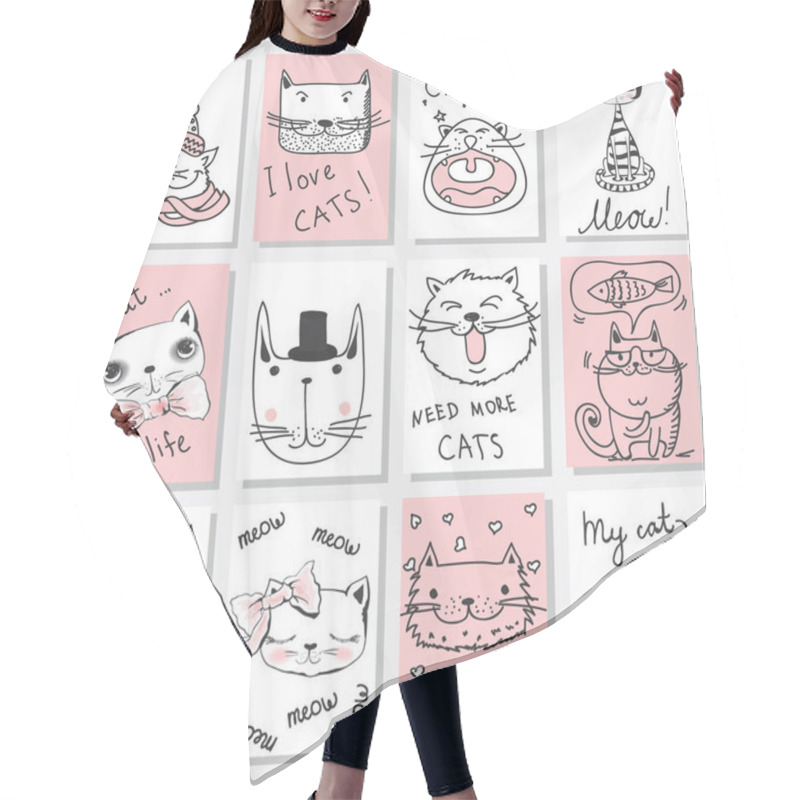 Personality  Cards With Cats Avatars Hair Cutting Cape