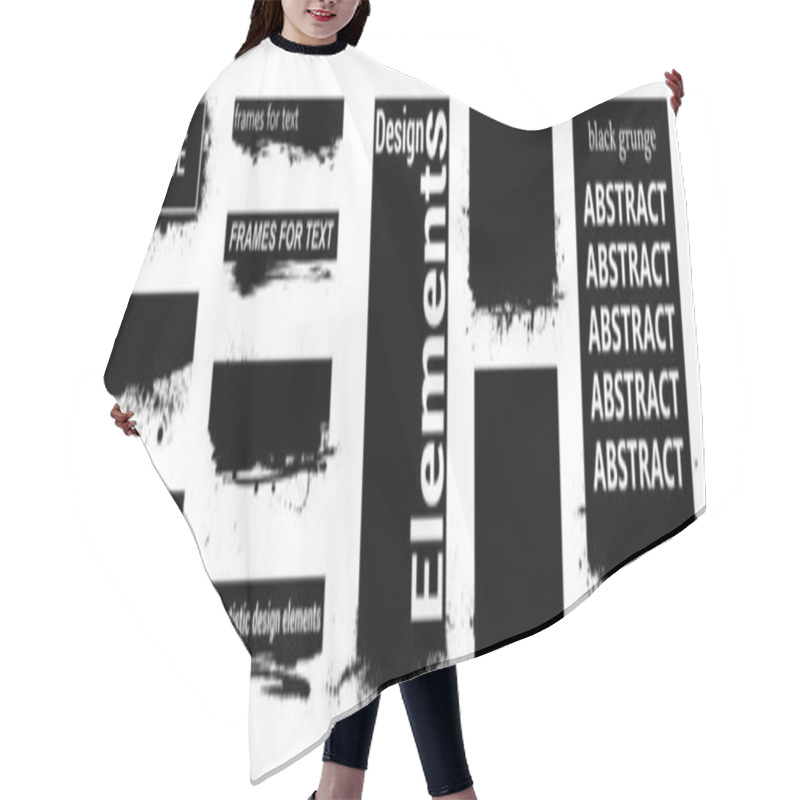 Personality  Black Grunge For Text With Frame And Splashes Hair Cutting Cape