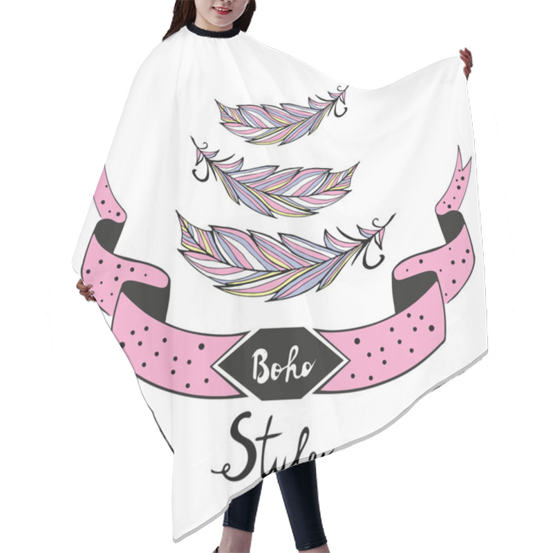 Personality  Boho Style Vector Illustation Hair Cutting Cape