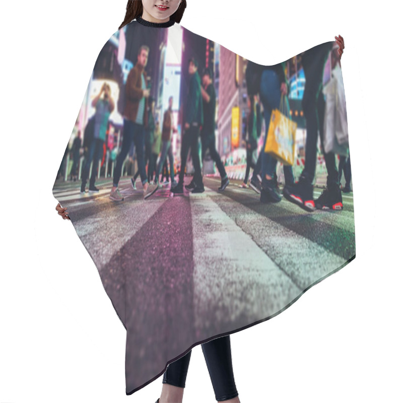 Personality  Time Square At Night, Blurried Concept Photo In New York Hair Cutting Cape