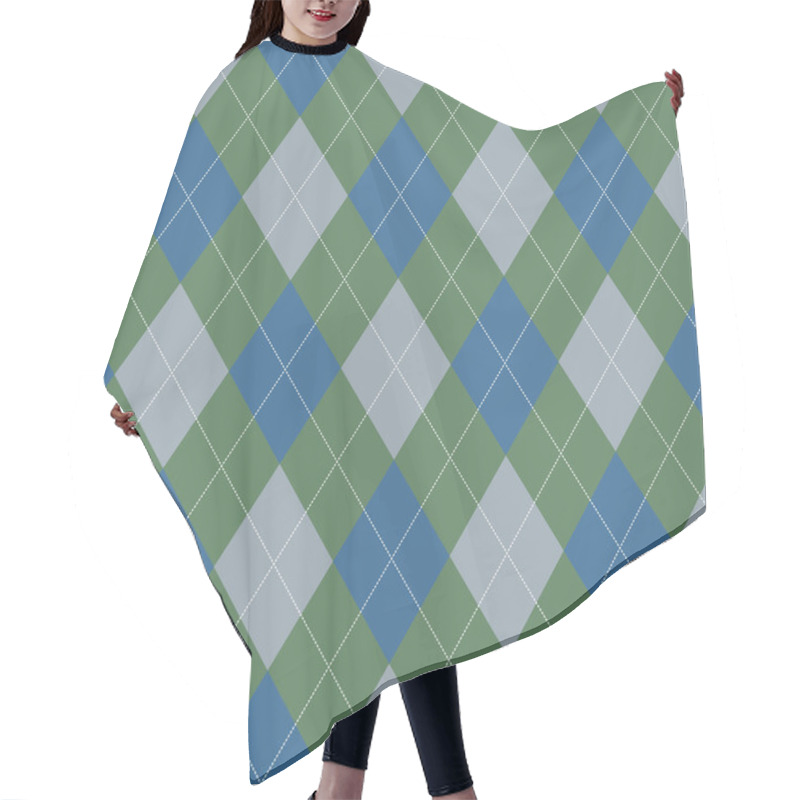 Personality  Seamless Argyle Pattern. Diamond Shapes Background. Hair Cutting Cape