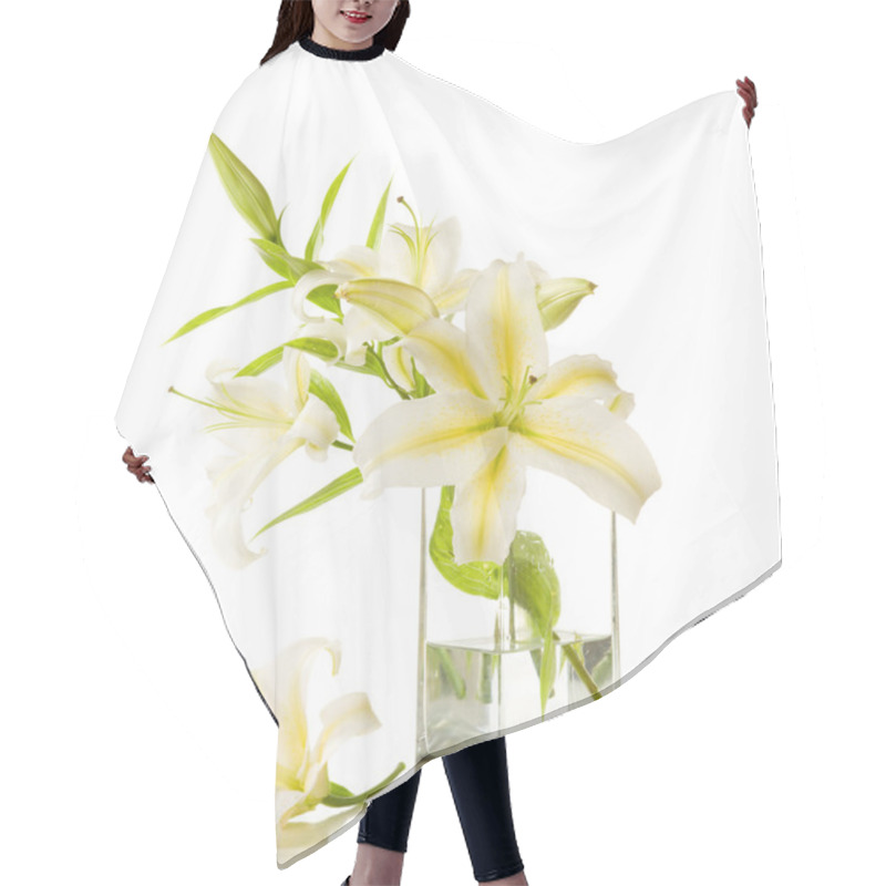 Personality  White Lilies Hair Cutting Cape