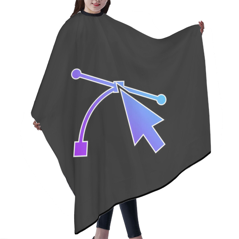 Personality  Arrow Pointing At Connector Lines Blue Gradient Vector Icon Hair Cutting Cape