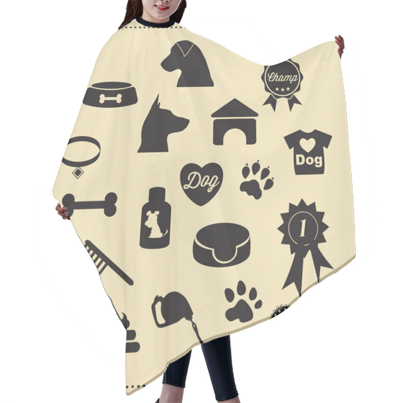 Personality  Dog Icons Hair Cutting Cape