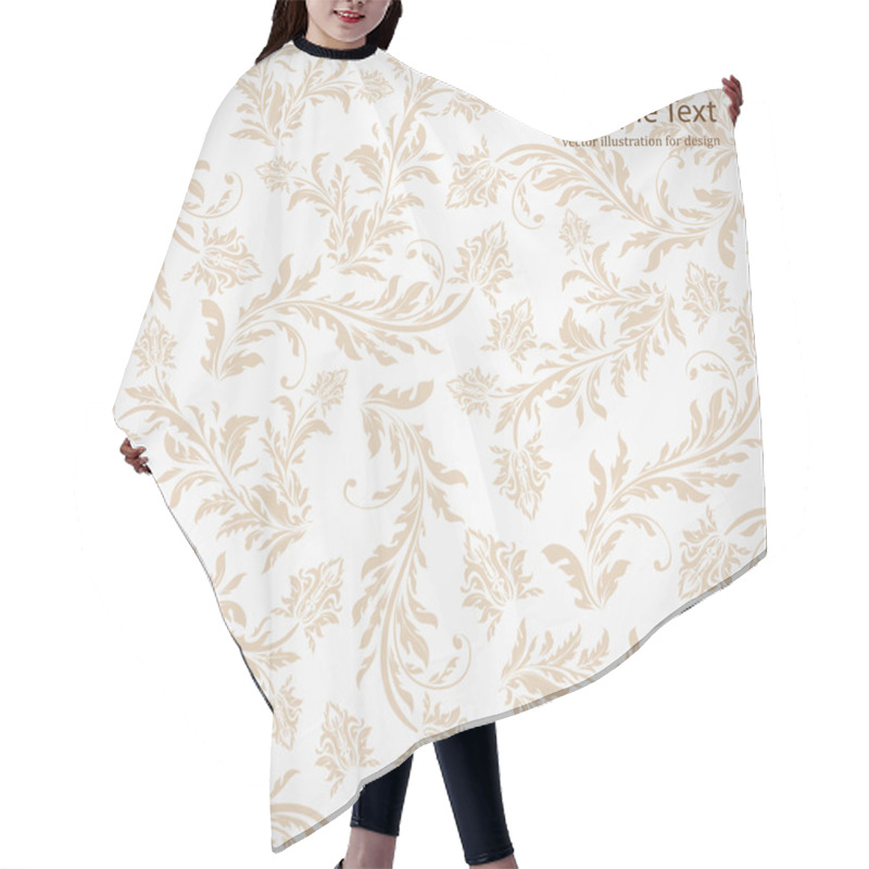 Personality  Seamless White Damask Wallpaper Hair Cutting Cape