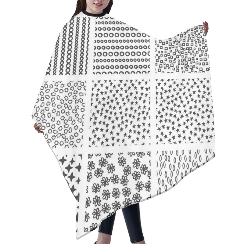 Personality  Set Of Nine Texture Patterns Hair Cutting Cape