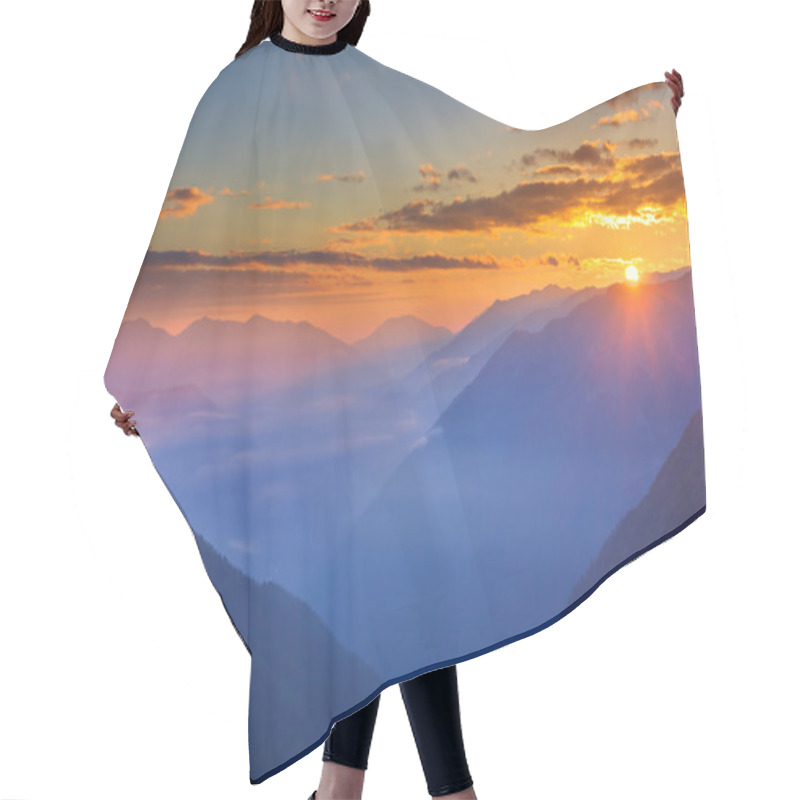 Personality  Beautiful Mountain Sunrise Hair Cutting Cape