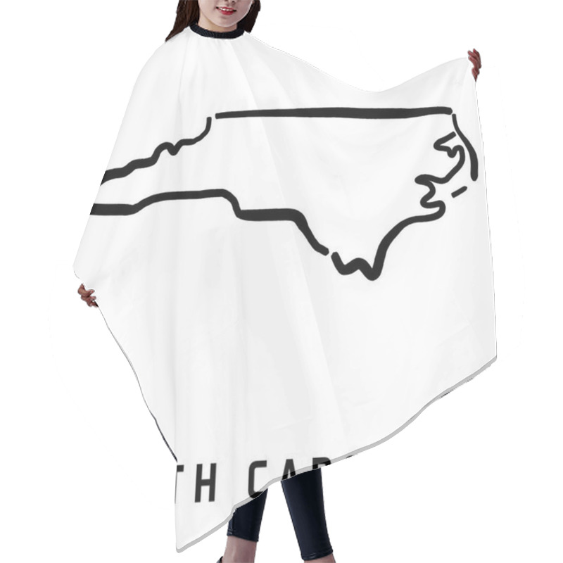 Personality  North Carolina - Simple Map Vector Hair Cutting Cape