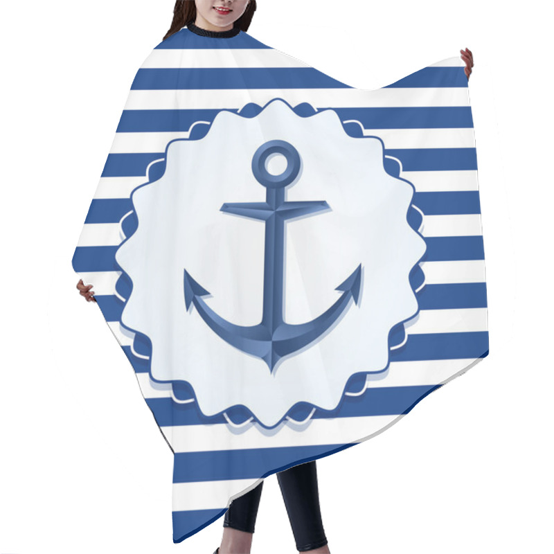 Personality  Anchor Badge Hair Cutting Cape