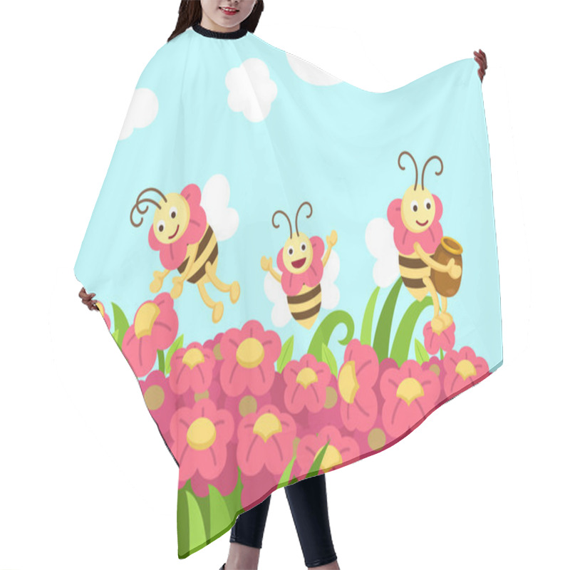 Personality  Bees Looking For Foods Vector Hair Cutting Cape