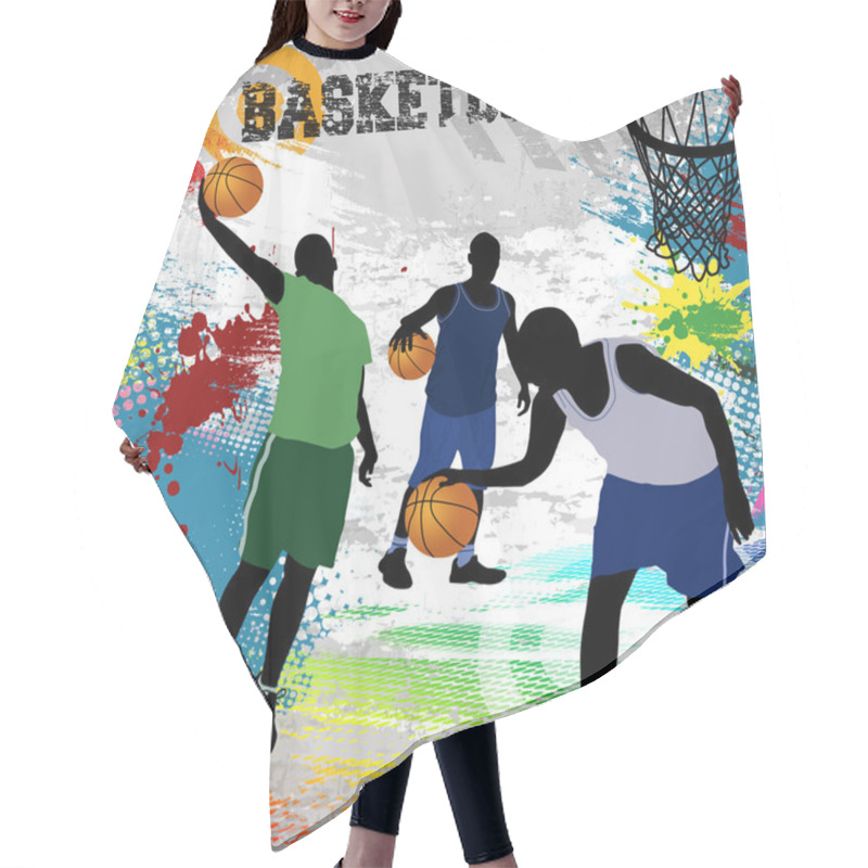 Personality  Basketball Poster Hair Cutting Cape