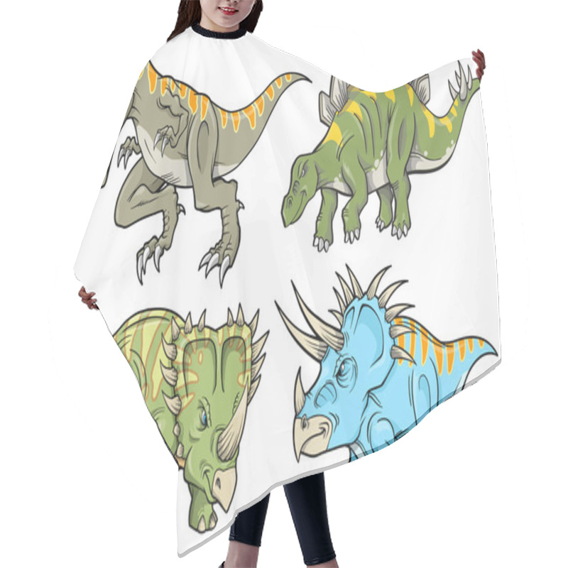 Personality  Dinosaur Vector Design Elements Illustration Set Hair Cutting Cape