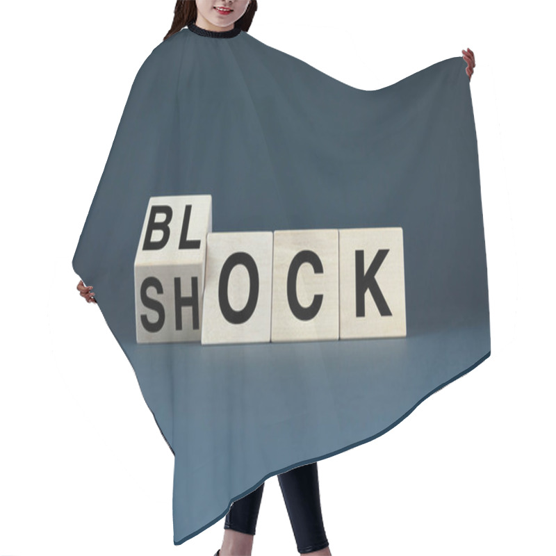 Personality  Wooden Blocks With Shock And Block. Concept Crisis Management, Strategic Planning, And Personal Growth Hair Cutting Cape