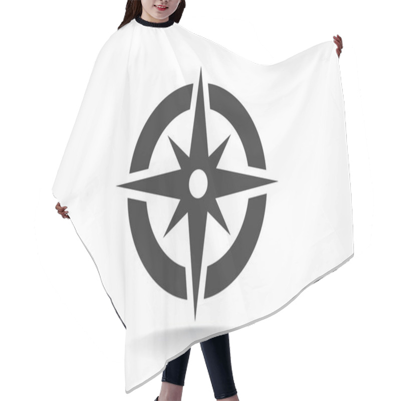 Personality  Compass Web Icon With Wind Rose Hair Cutting Cape