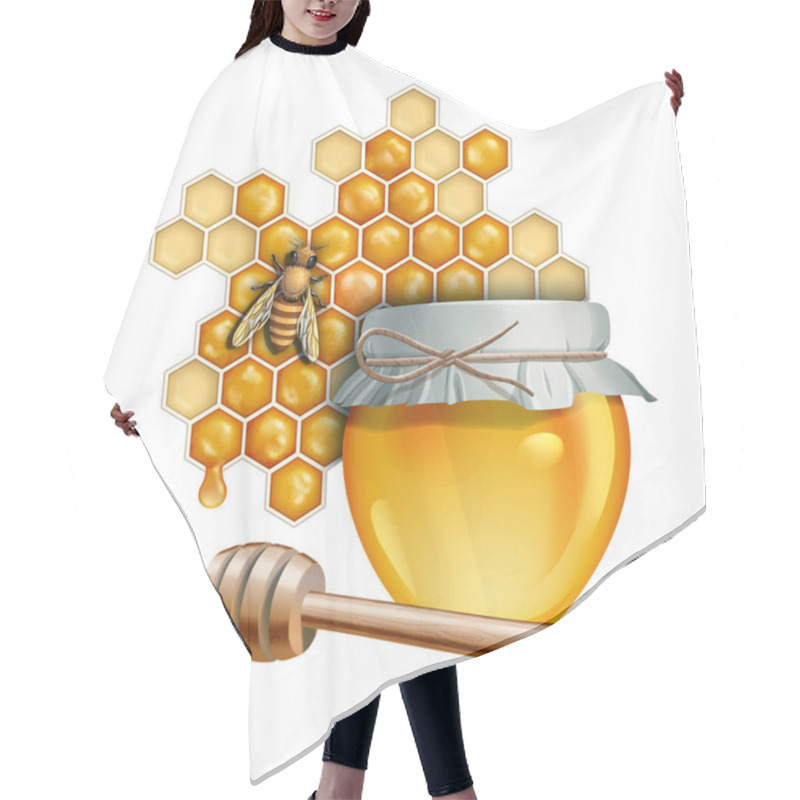 Personality  Honey Jar And Bee Hair Cutting Cape