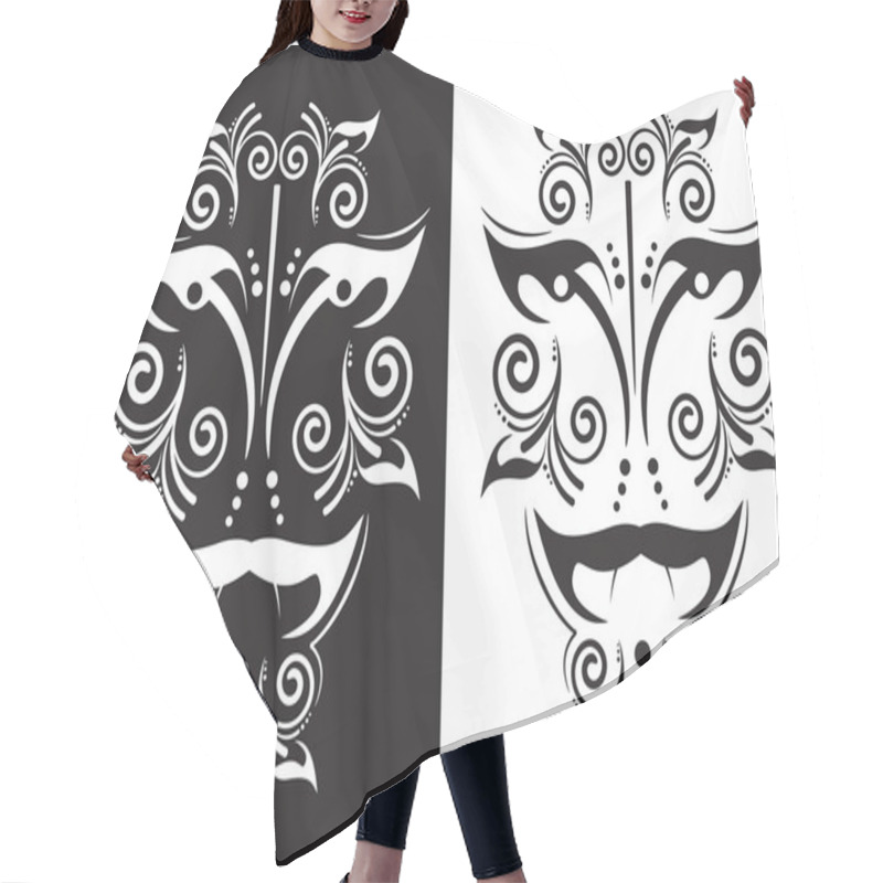 Personality  Tattoo Mask Hair Cutting Cape