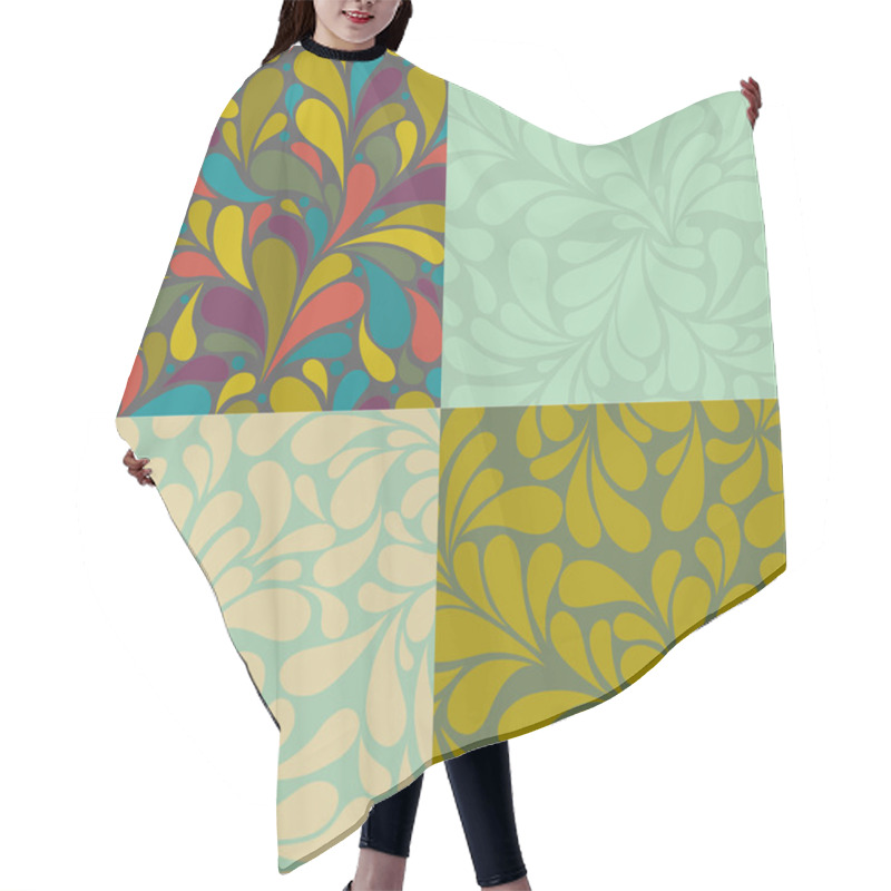 Personality  Set Of Seamless Swirly Patterns Hair Cutting Cape