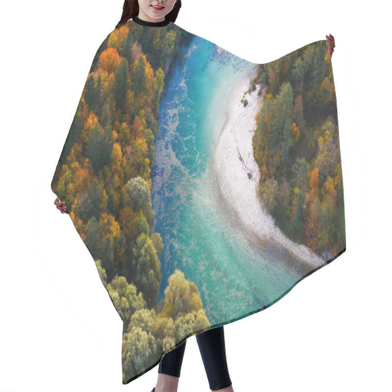 Personality  Turquoise River Meandering Through Forested Landscape  Hair Cutting Cape