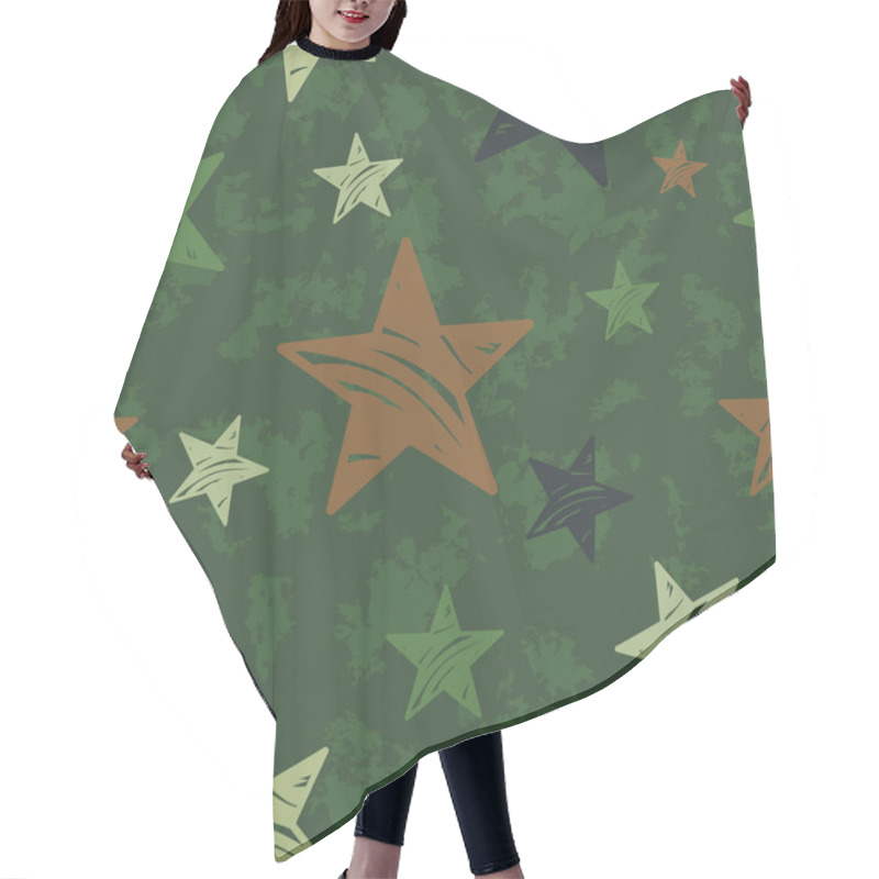 Personality  Grunge Military Pattern Hair Cutting Cape