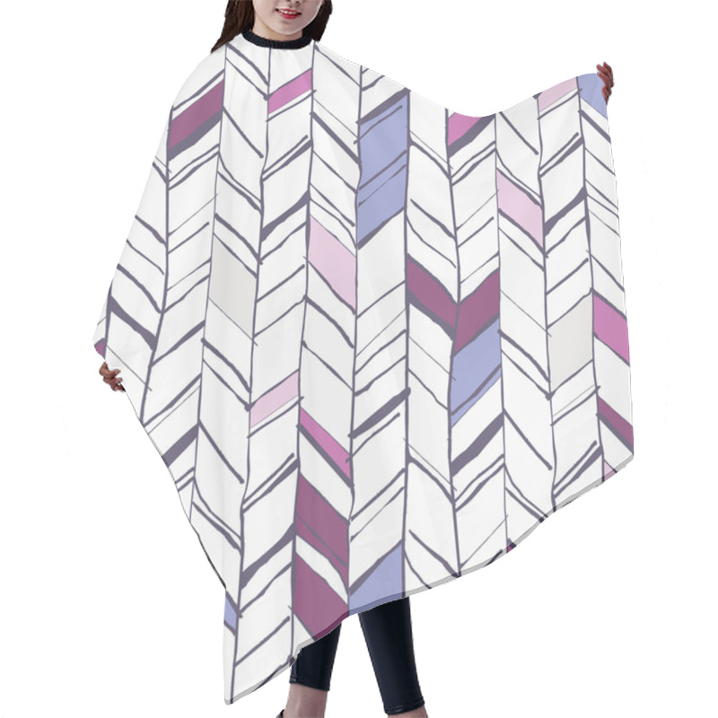 Personality  Hand Drawn Herringbone Pattern Hair Cutting Cape