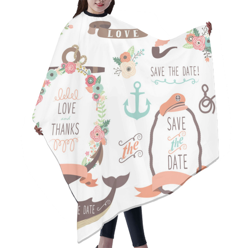 Personality  Nautical Sea Wedding Collections Hair Cutting Cape