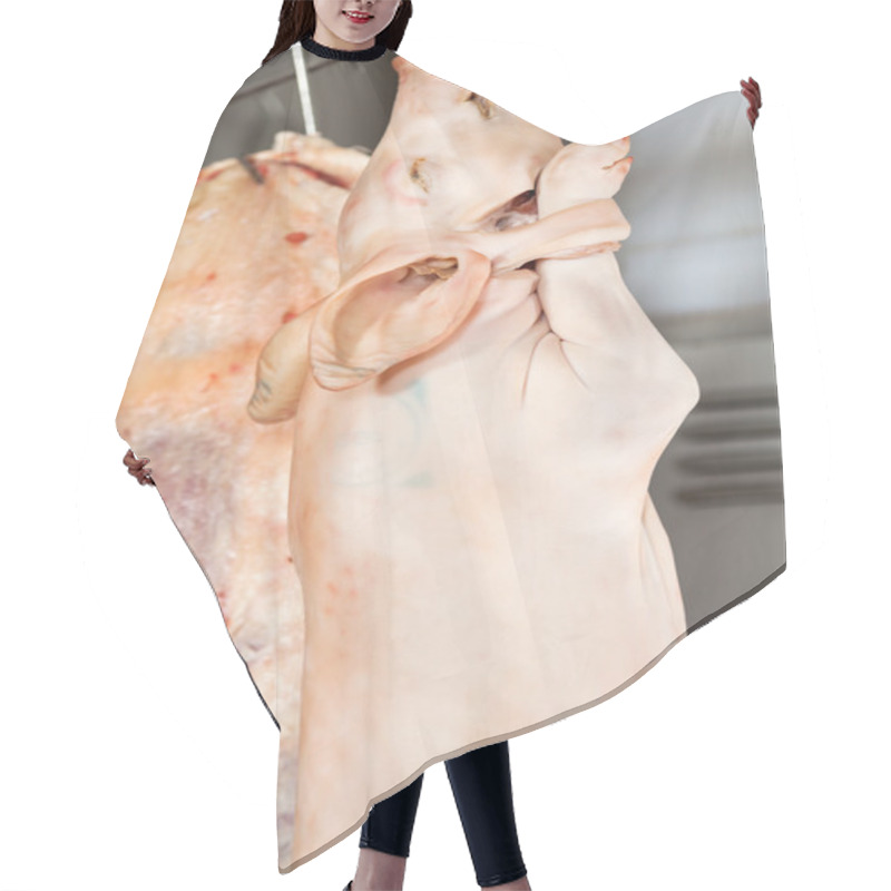 Personality  Pork Hanging In Butchery Hair Cutting Cape