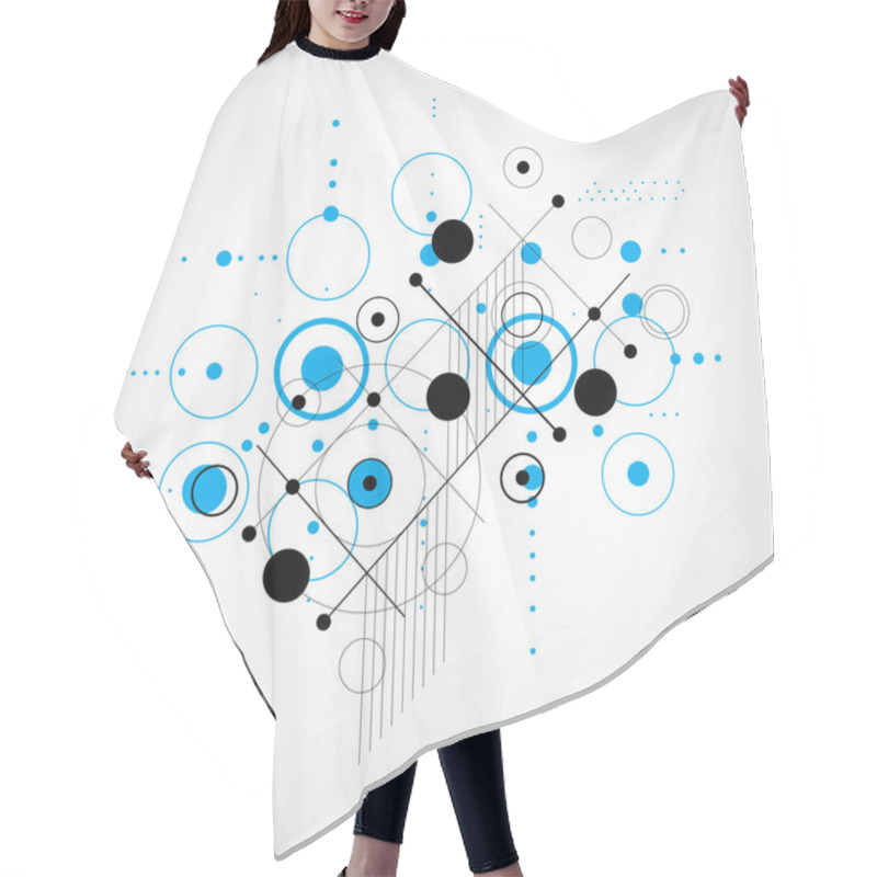 Personality  Retro Abstract Geometric Engineering Background Hair Cutting Cape