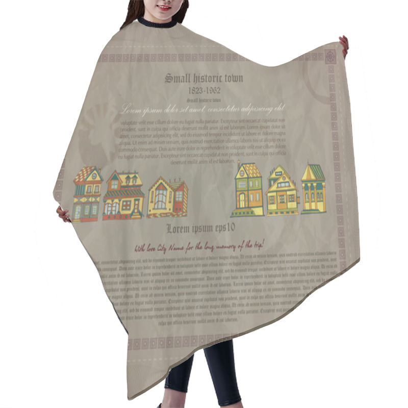 Personality  Retro Document Of Small Historic Town Hair Cutting Cape